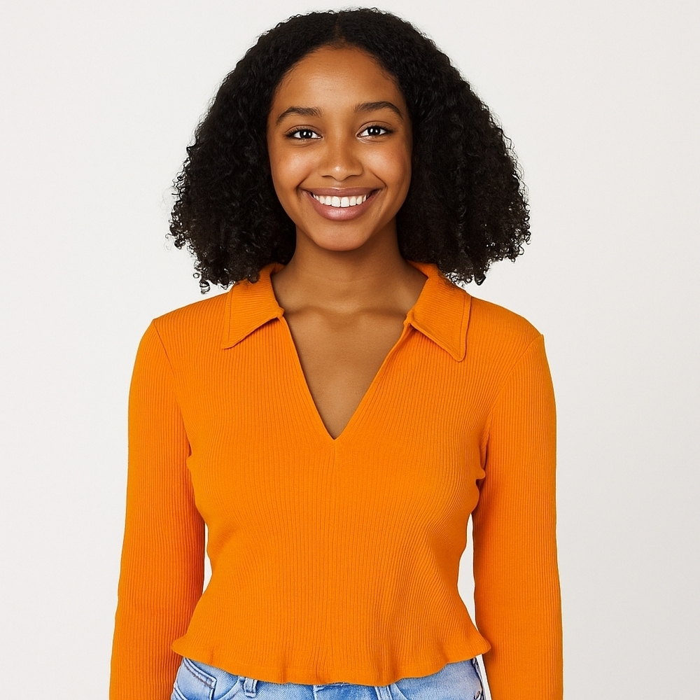 Only Orange Long Sleeve Top Size Juniors XL